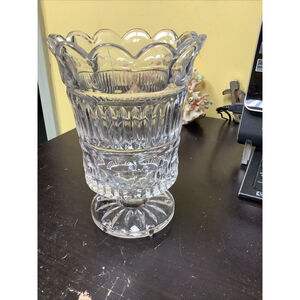 Crystal Clear Industries BRACLET 7" Open Hurricane Candle Holder/Vase Footed